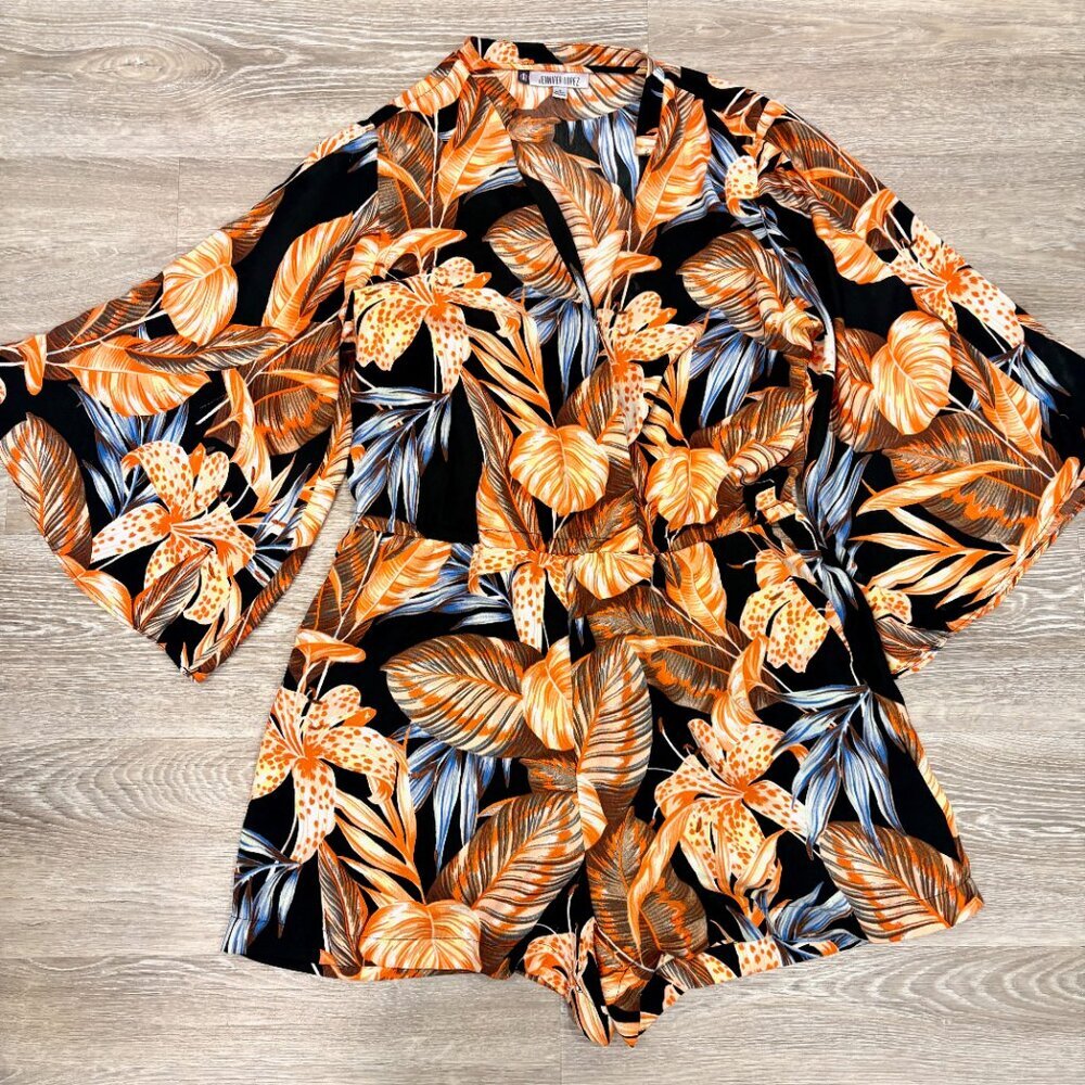 Jennifer Lopez FLoral print Romper sz M - Picture 3 of 6